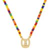 Mini Beaded Ride or Die Necklace in 14K Yellow Gold