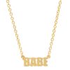 Babe Word Necklace in 14K Yellow Gold