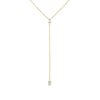 Baguette and Marquise Diamond Lariat Necklace in 18K Yellow Gold