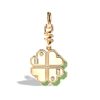 Clover Leaf Pendant with Malachite in 18K Yellow Gold