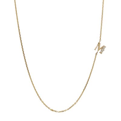 Ava Diamond Initial Necklace In 14K Yellow Gold