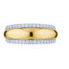 Orbit Domed Ring with Diamonds in 18k Yellow and White Gold
