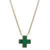 Malachite Inlay Heirloom Necklace in 14K Yellow Gold
