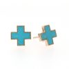 Turquoise Inlay Heirloom Studs 14K Yellow Gold