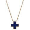 Lapis Inlay Heirloom Necklace in 14K Yellow Gold