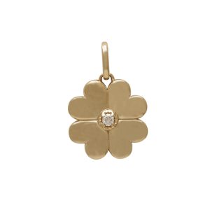 Ava Small Clover Charm 14K Yellow Gold