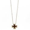 Pave Tigers Eye Inlay Heirloom Necklace in 14K Yellow Gold