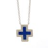 Pave Lapis Inlay Heirloom Necklace in 14K Yellow Gold