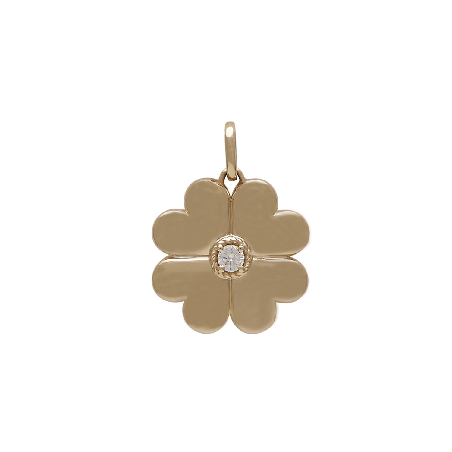 Ava Large Clover Charm in 14K Yellow Gold