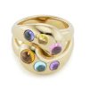 Knot Ring with Rainbow Cabochons