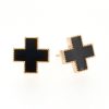 Black Onyx Inlay Heirloom Studs 14K Yellow Gold