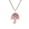 Large Mushroom Pendant in Pink Opal with Ombre Pink Sapphire