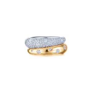 Cobblestone Double Band Ring in 18K Yellow Gold