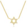 Pave Diamond Star of David Necklace 14K Yellow Gold