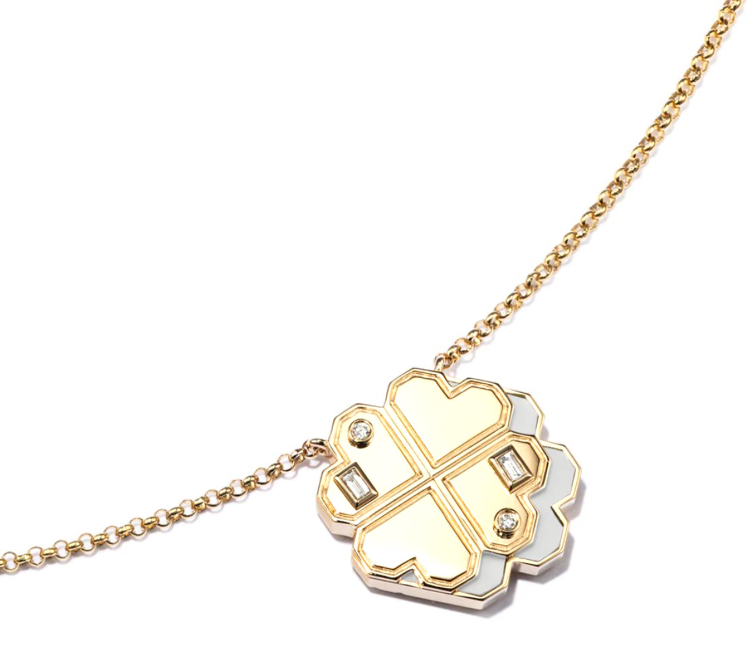 Mother of pearl clover store necklace van cleef