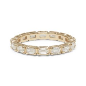Lilly Illusion Eternity Band with Emerald Cut Diamonds in 14K Gold