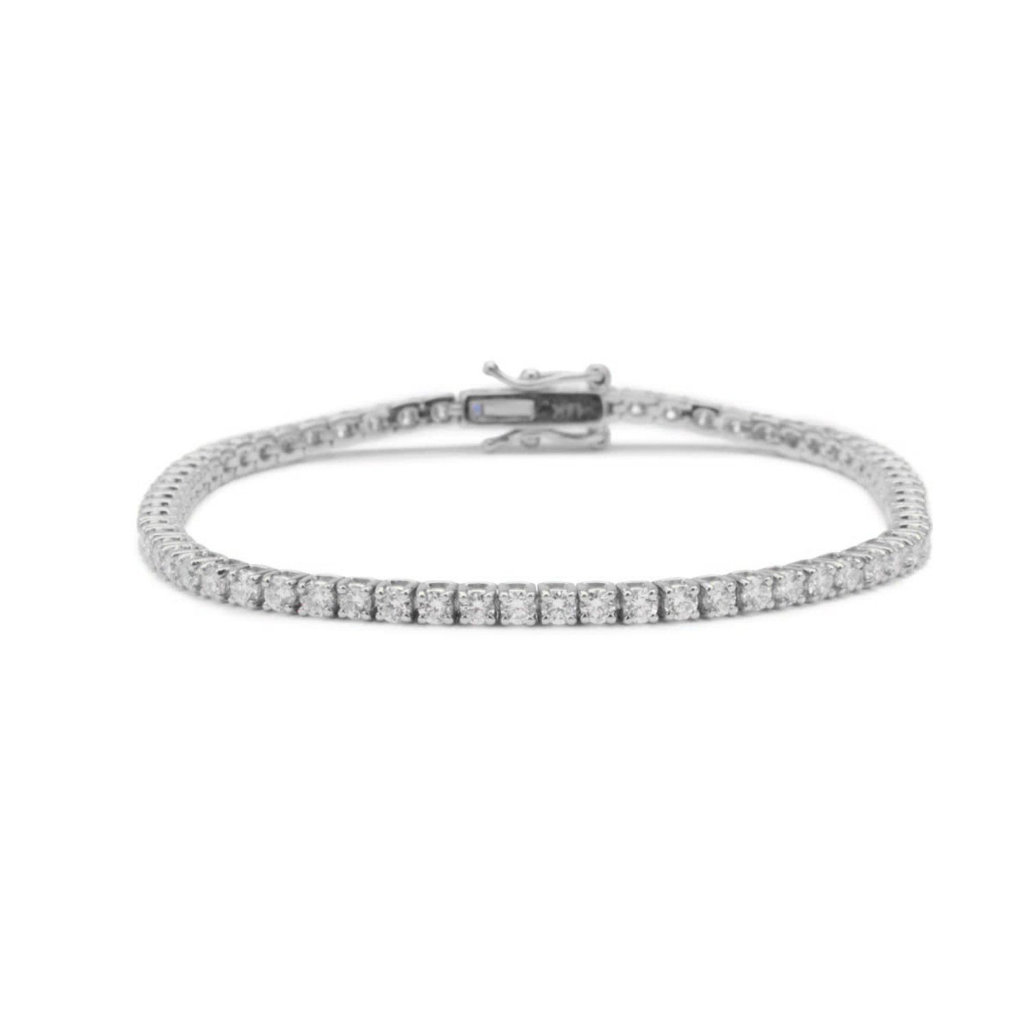 Medium Diamond Line Bracelet in 14K White Gold