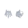 Lyric Five Row Huggie Earrings with Diamonds