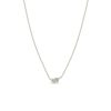 Marquise and Trio Diamond Necklace in 14K White Gold