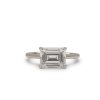 The Beacon Engagement Ring with East West 2ct Emerald Cut in 14K White Gold