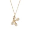 Diamond Bubble Letter Necklace H