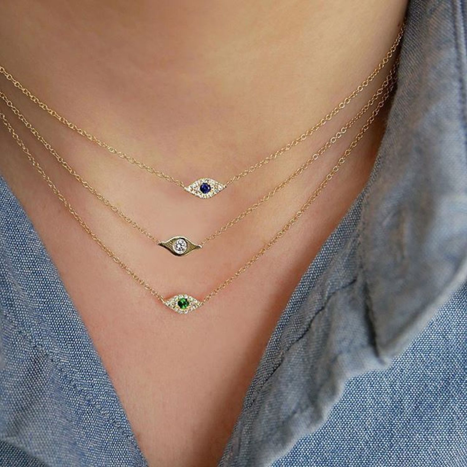Evil eye choker necklace gold discount
