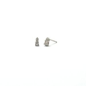 Mini Capella Studs in Diamond in 14K White Gold