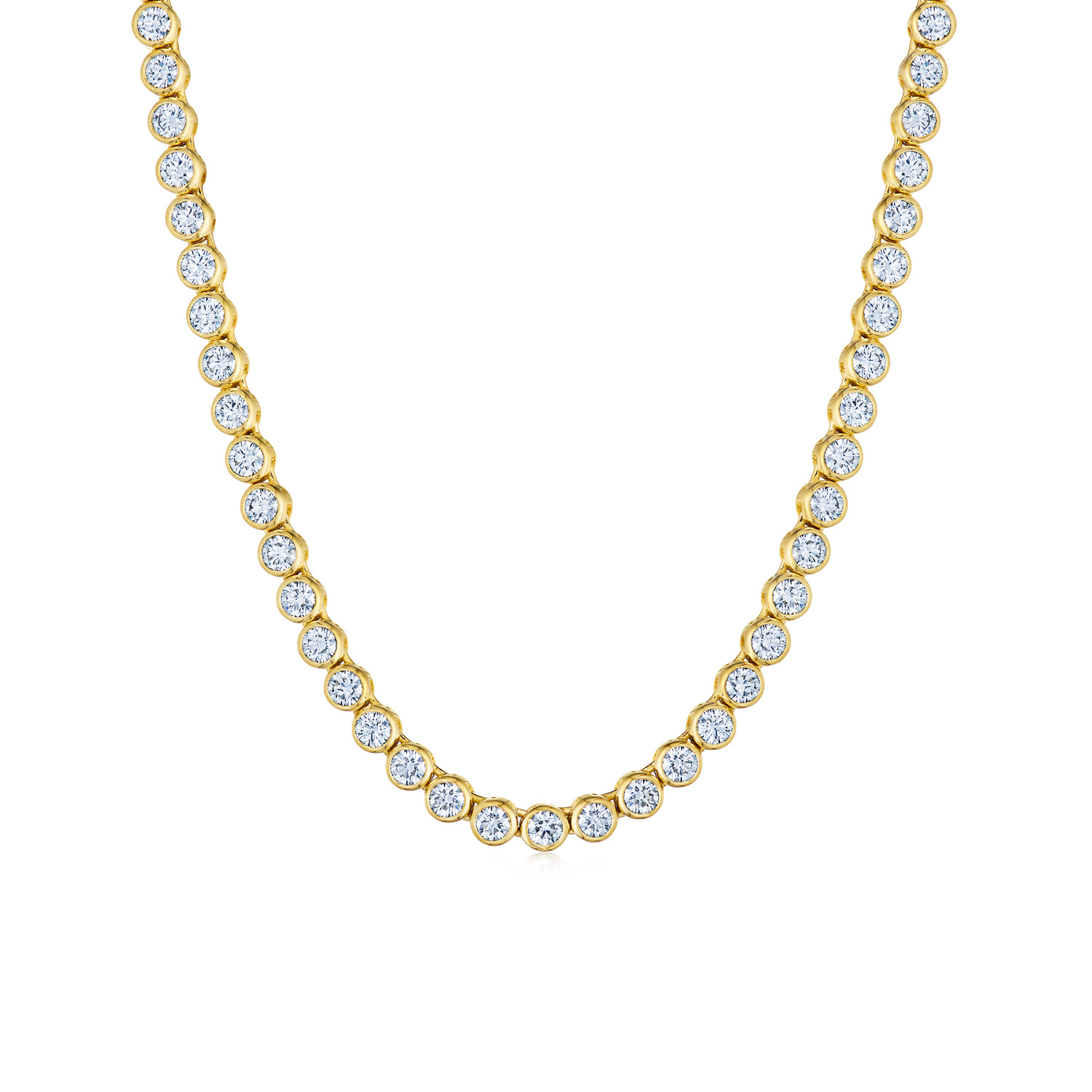 Kwiat Bezel Riviera Necklace in 18K Yellow Gold Boston MA