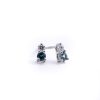 Mini Capella Studs in Montana Sapphire & Diamond in 14K White Gold