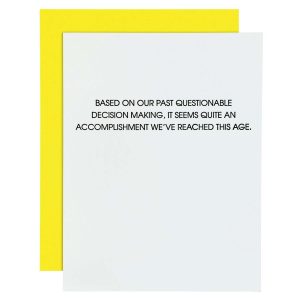 Questionable Decision Making Letterpress Card