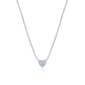 Sunburst Diamond Heart Shape Pendant in 18K White Gold