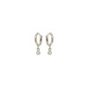(Single) Extra Small Dangling Diamond Huggie Hoop in 14K White Gold
