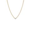 Bezel Set Diamond Curb Chain Necklace in 14K Yellow Gold