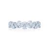 Round and Marquise Diamond Band in 18K White Gold - Size 6