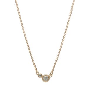 Mini Capella Necklace with Diamonds 14K Yellow Gold