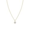 Quad Prong Set Diamond Pendant Necklace in 14K Yellow Gold