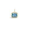 Aquamarine Double Bubble Bezel Charm