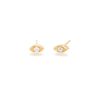 Small Diamond Eye Studs in 14K Yellow Gold