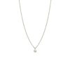 Small Bezel Diamond Necklace (.05ct) in 14K White Gold
