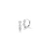 Kismet 3-Stone Mini Huggies in 18K White Gold