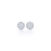 Diamond Sunburst Earrings with Halo in 18K White Gold
