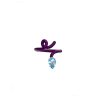 Baby Vine Tendril Ring in Deep Purple Enamel and Blue Topaz 6