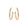 14K Gold 4mm Wide Half Round Large Hoops