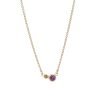 Mini Capella Necklace with Pink Sapphire and Citrine in 14K Yellow Gold
