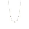 Scattered Tiny Bead and Diamond Necklace in 14K White Gold