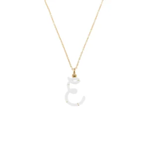E Pendant in 9K Yellow Gold