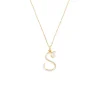 S Pendant in 9K Yellow Gold