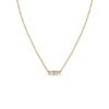 Baguette and 2 Prong Diamond Necklace in 14K Yellow Gold
