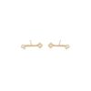 Barbell Prong and Princess Diamond Studs in 14K Yellow Gold