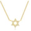 Pave Diamond Star of David Necklace 14K Yellow Gold